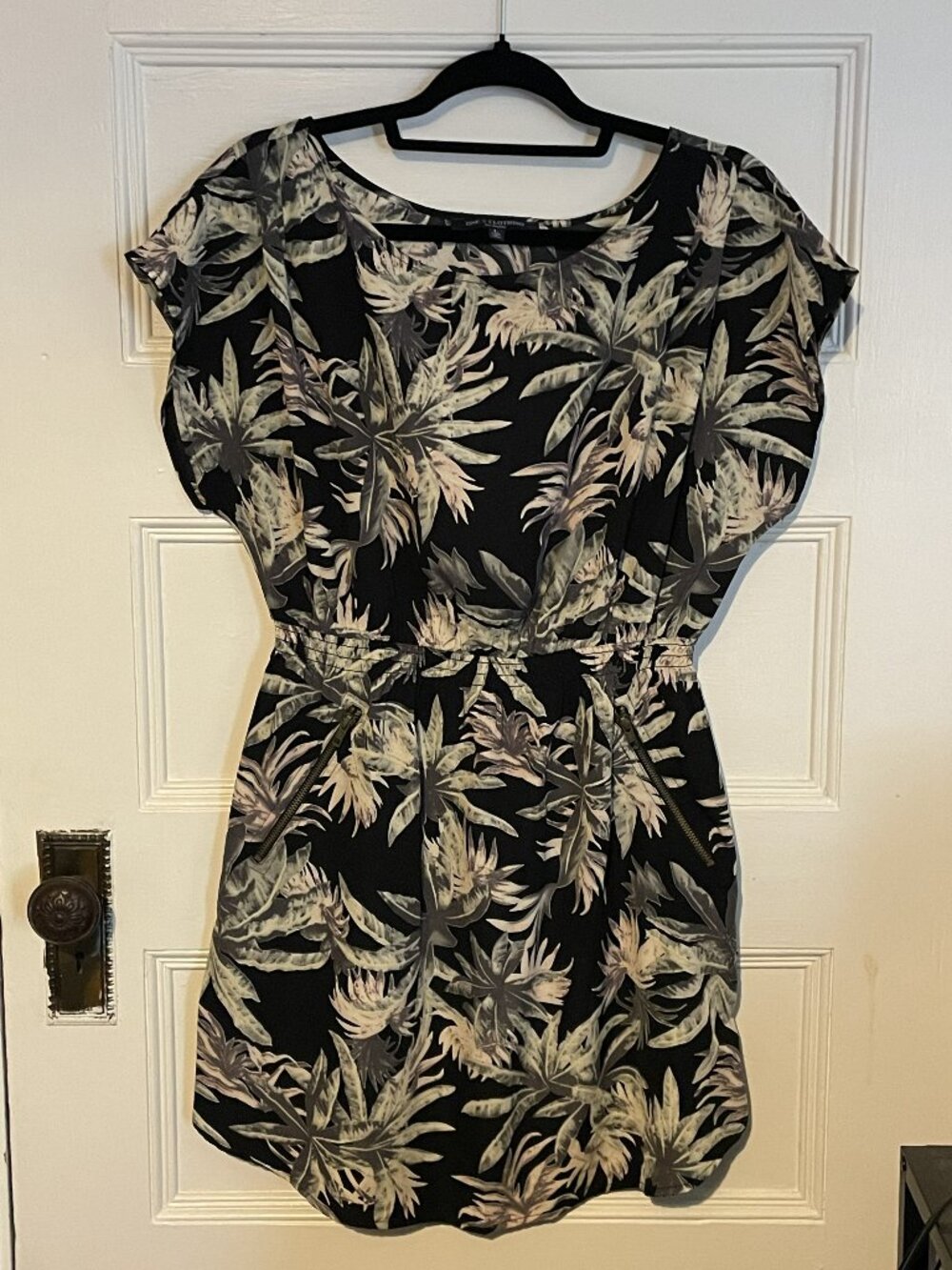 One Clothing Black Palm Tree Printed Mini Dress, Size L